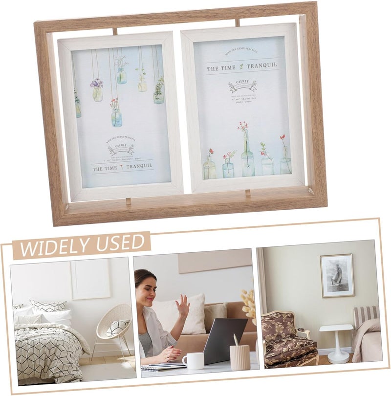 Rotating Double Sided Photo Frame Elegant Art Picture Holder with Rotation for Home Office Decor and Precious Memories Display - Image 5