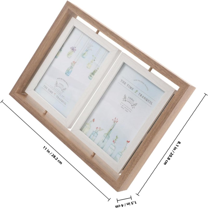 Rotating Double Sided Photo Frame Elegant Art Picture Holder with Rotation for Home Office Decor and Precious Memories Display - Image 2