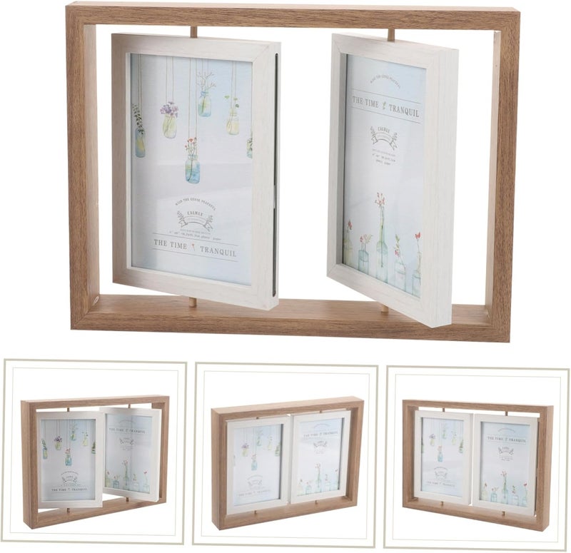 Rotating Double Sided Photo Frame Elegant Art Picture Holder with Rotation for Home Office Decor and Precious Memories Display - Image 4