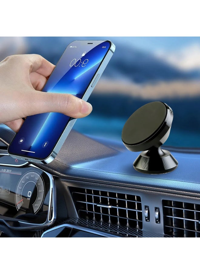 Magnetic Car Phone Holder – 360° Rotation Dashboard Mount, Strong Magnetic Grip, Universal Compatibility for Smartphones, Compact Design for Car, Office & Home – Easy Installation - UN-06 - Image 1