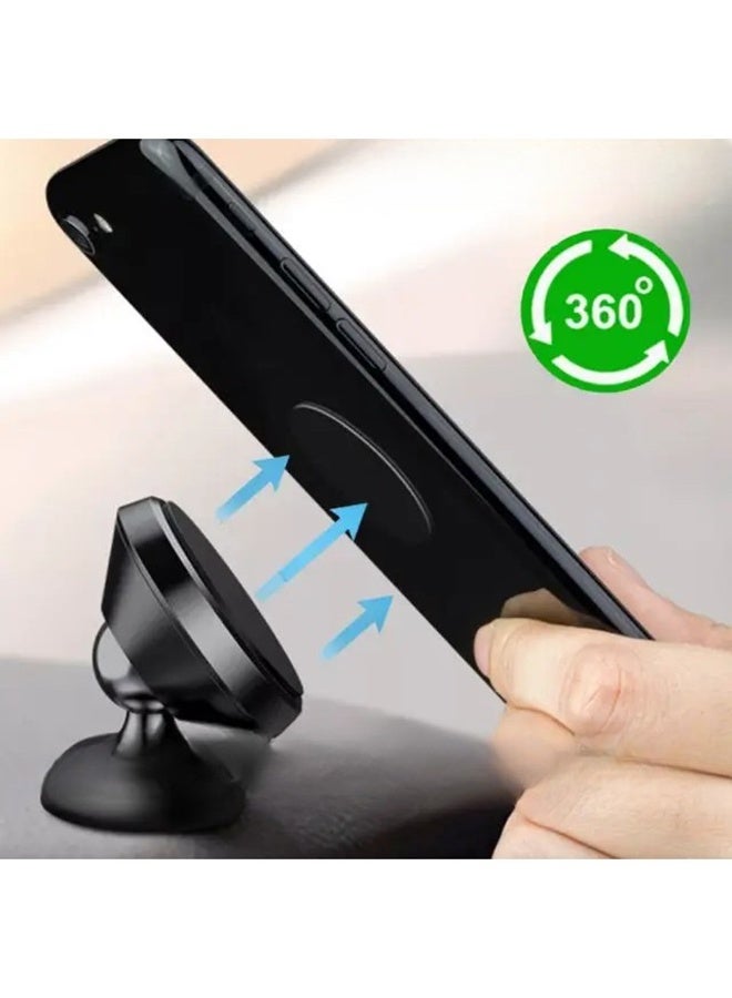 Magnetic Car Phone Holder – 360° Rotation Dashboard Mount, Strong Magnetic Grip, Universal Compatibility for Smartphones, Compact Design for Car, Office & Home – Easy Installation - UN-06 - Image 2