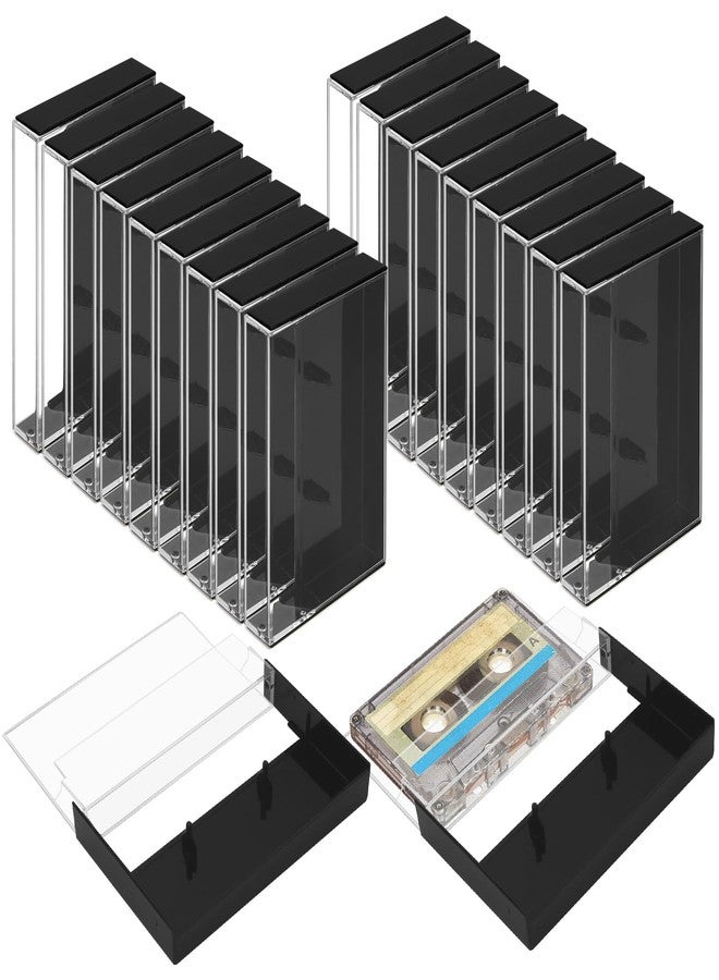 20Pcs Audio Cassette Tape Storage Case, Plastic Blank Cassette Tapes With Music Display Box Organizer For Art Collection - Image 1