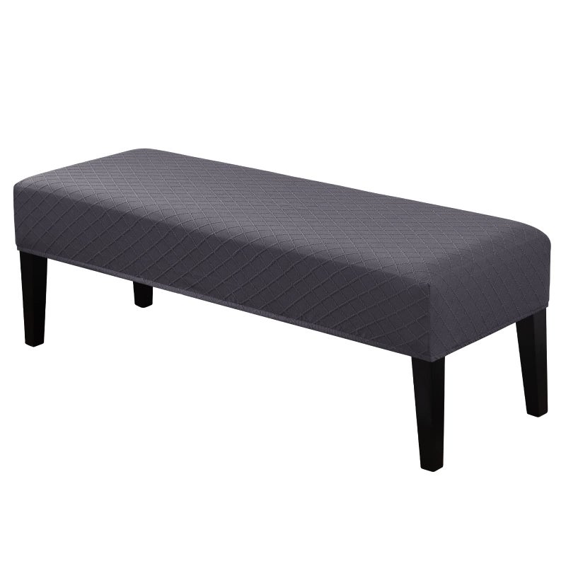 Lebaley Stretch Jacquard Ottoman Bench Cover Removable Washable Slipcover for 4254 inch Rectangular Benches Bar Stools and Dining Room Chairs Fits 1418 WideGrey