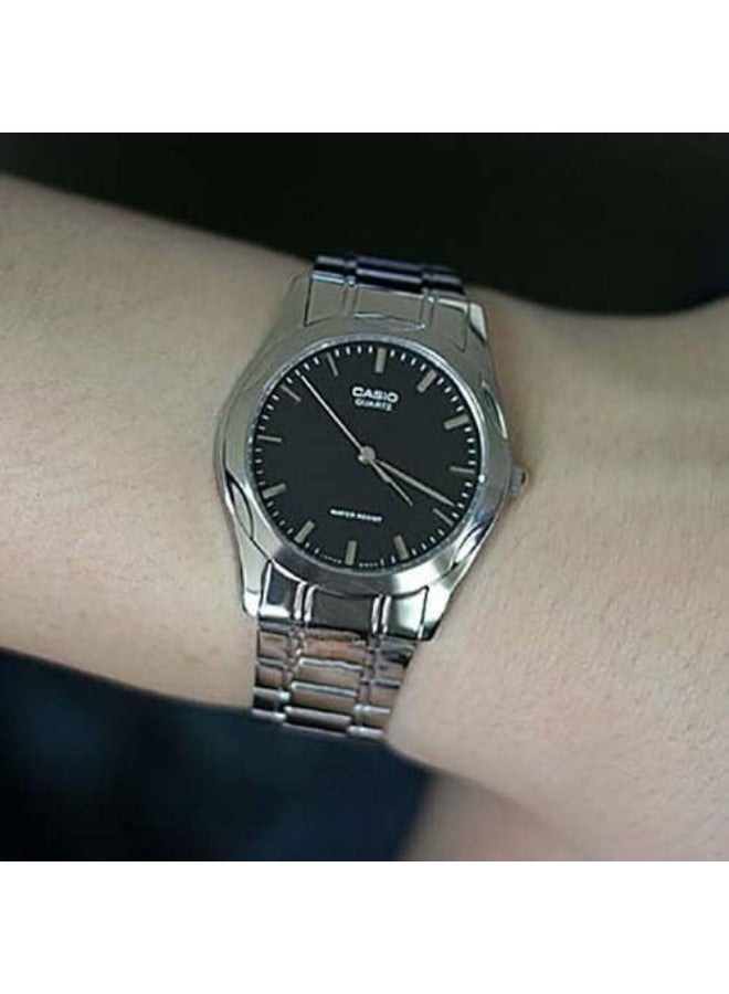 كاسيو ساعة كاسيو نسائية مينا سوداء سوار فضي - Image 5