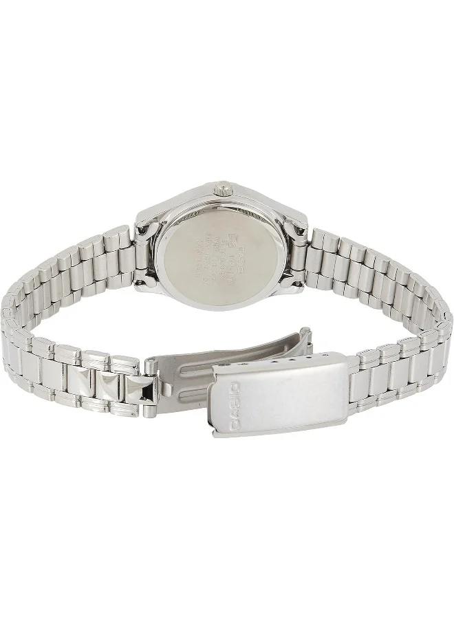 كاسيو Casio Women's Watch - LTP-1275D-1ADF Black Dial, Silver Band