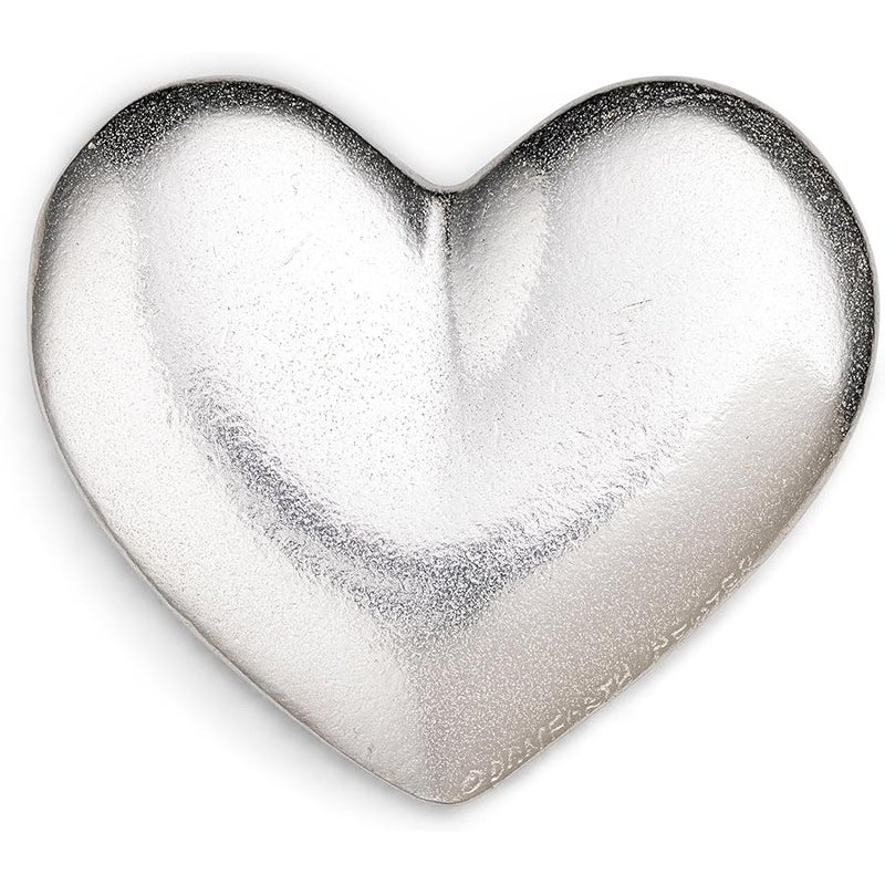 Danforth - Heart Palm Stone — Inspirational Pocket Charm — Smooth Metal Worry Stone — Heart Shaped Rocks — I Love You Valentine — Handcasted Pewter — Made In USA (1 ½”), Pewter - Image 1