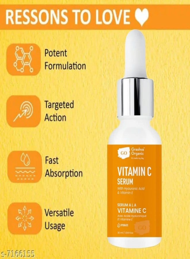 GRASHVA ORGANIC سيروم الوجه من غراشف أورجانيك سكين ناتشورالز، يزيد من إشراقة البشرة فورًا ويقلل من البقع مع مرور الوقت، معزز فيتامين سي برايت كومبليت، 30 مل - Image 5