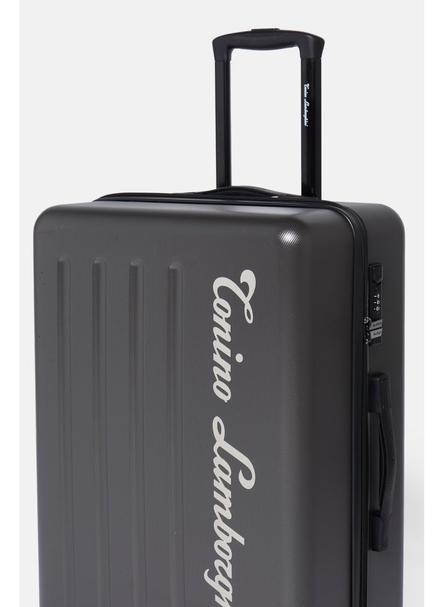 Tonino Lamborghini 26,4 Inch Hardshell Brand Logo Check In Spinner Luggage, Dark Grey  - Image 4