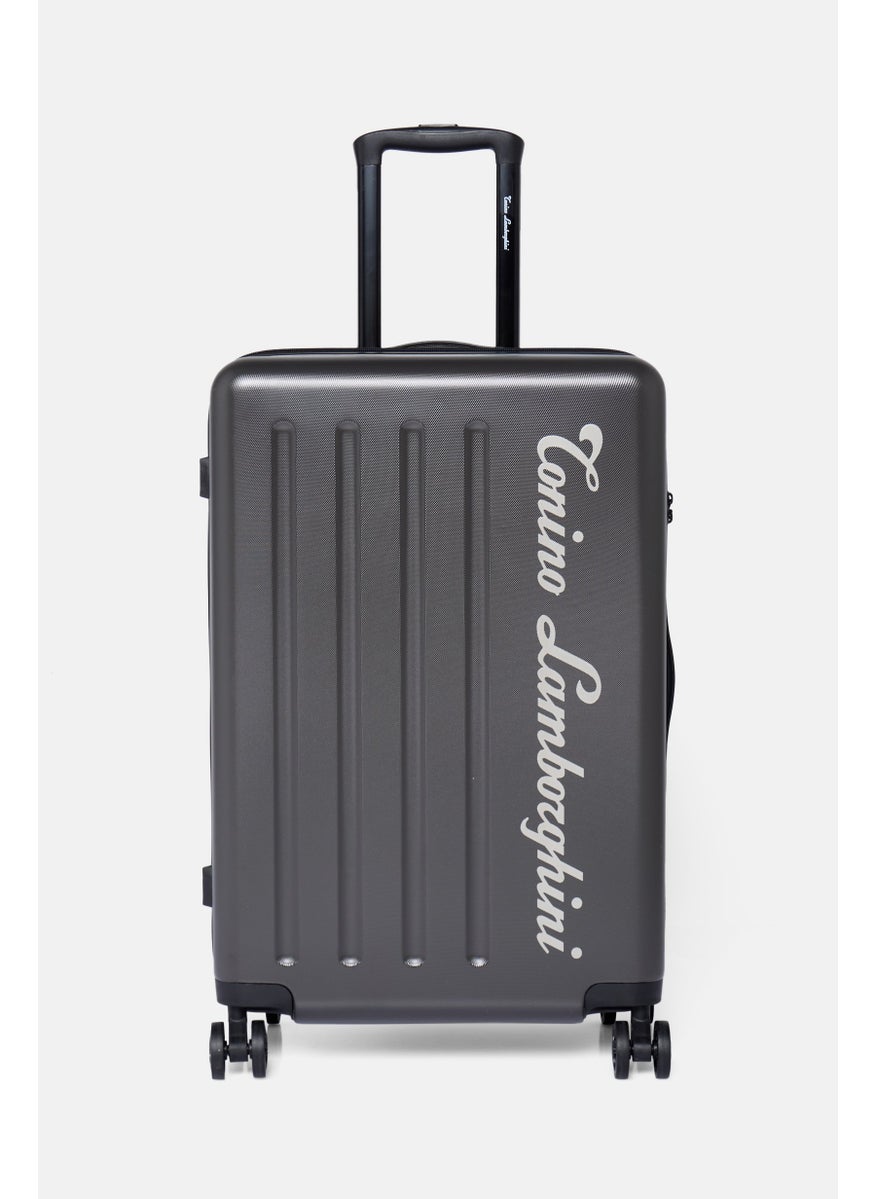 Tonino Lamborghini 26,4 Inch Hardshell Brand Logo Check In Spinner Luggage, Dark Grey  - Image 1