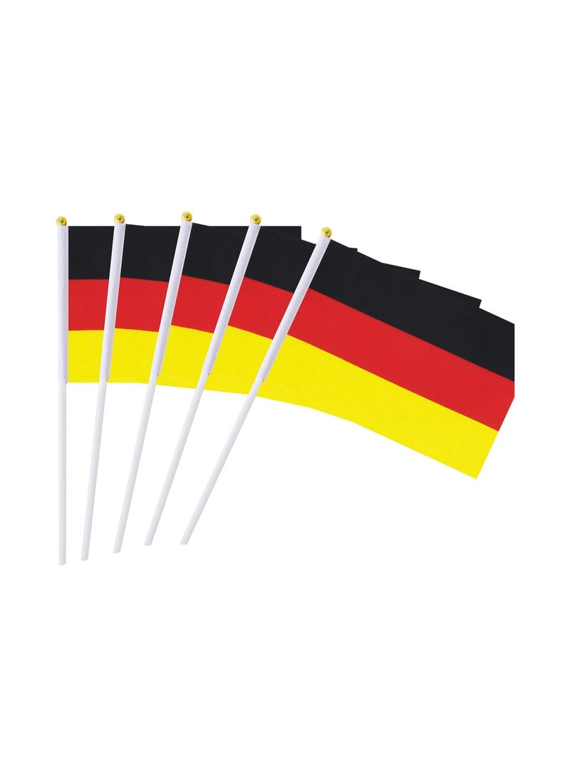 General Flag of Germany A5 Size, German Flag with Stick. Pack Of 5 Pieces.  - Image 1