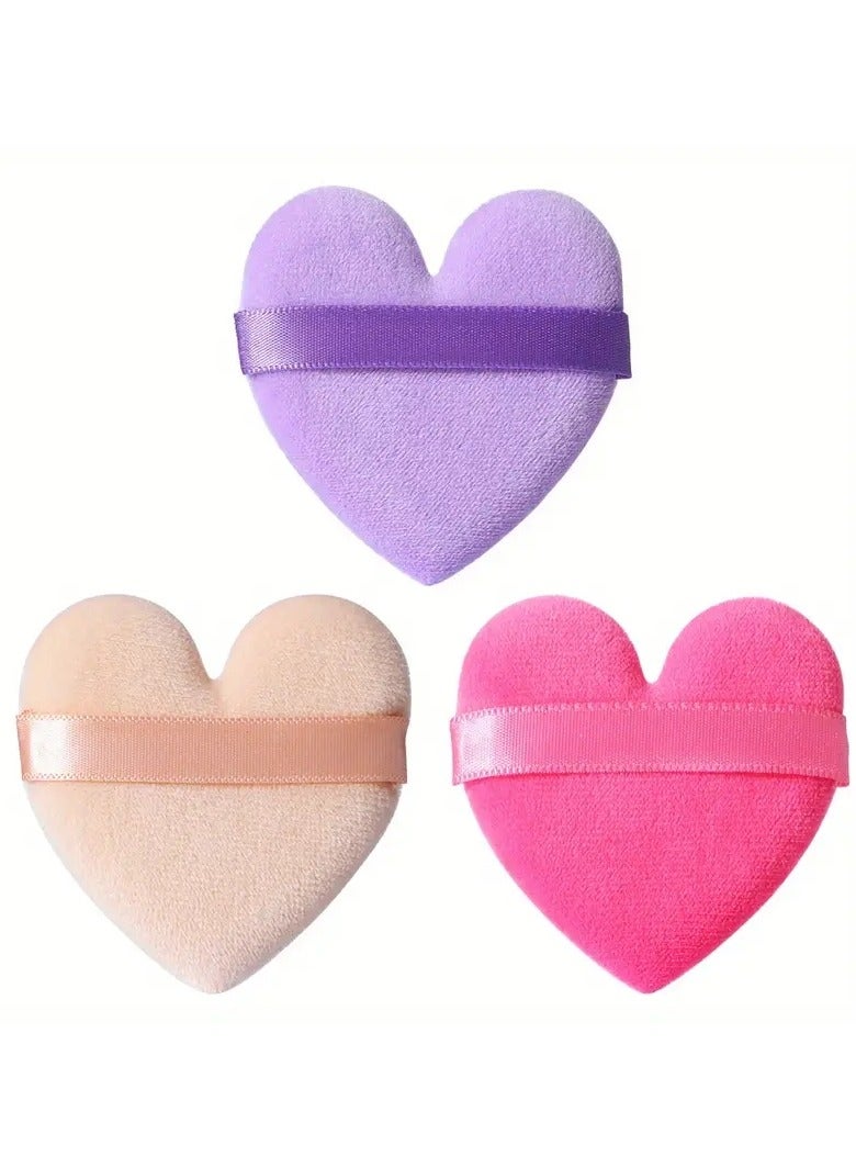 أوريتي 3 قطع من بودرة المكياج على شكل قلب من أجل بودرة معدنية فضفاضة وبودرة الجسم وإسفنجة مستحضرات التجميل أداة مكياج - Image 1