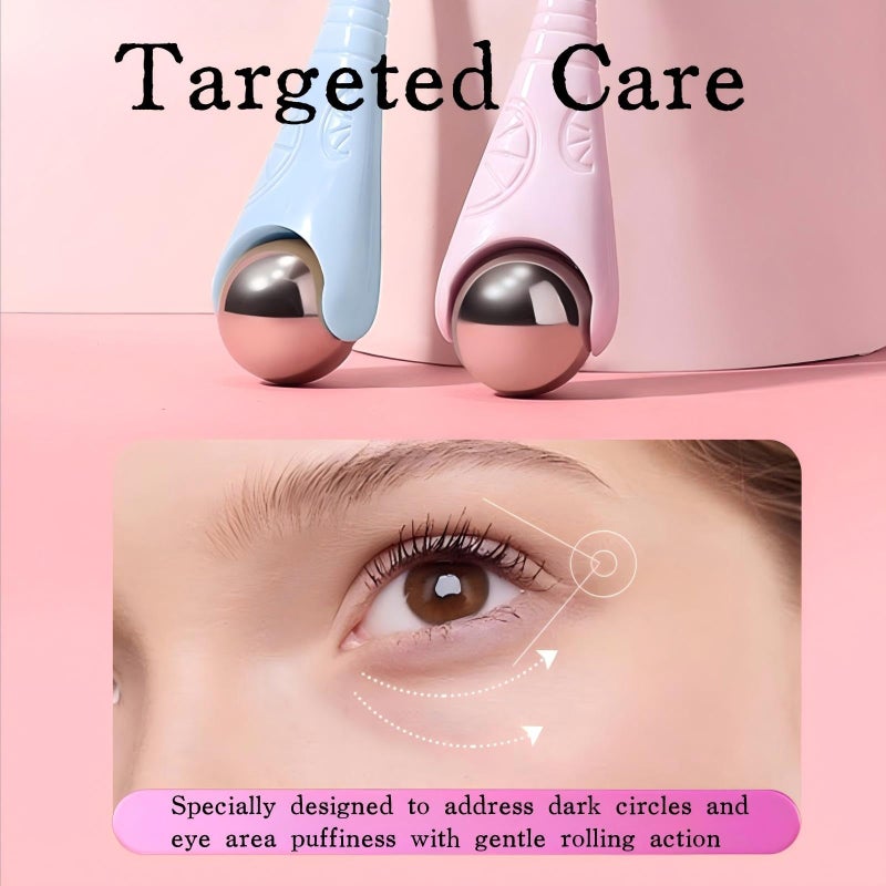 KINTEGOOD Mini Ice Roller, 2-in-1 Stainless Steel Facial Massage Tool with Cream Spoon, Light Purple, for Face and Eyes, Dark Circles and Puffiness Relief - Image 3