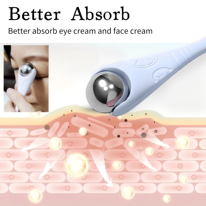 KINTEGOOD Mini Ice Roller, 2-in-1 Stainless Steel Facial Massage Tool with Cream Spoon, Light Purple, for Face and Eyes, Dark Circles and Puffiness Relief - Image 5