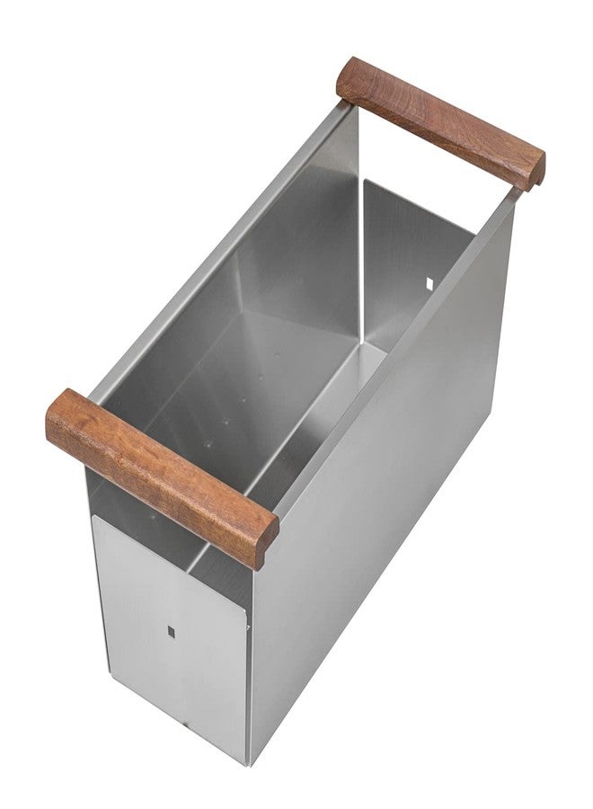 Ruvati Workstation Sink Colander 17 inch Stainless Steel with Wooden Handles - RVA1317 - Image 1