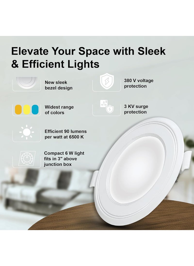 Havells HAVELLS Luna 6W Downlight for Junction Box Round Colour Cool Day Light 6500K 3 inch Cutout 22mm Height High Voltage Protection Upto 4KV Pack of 1  - Image 2