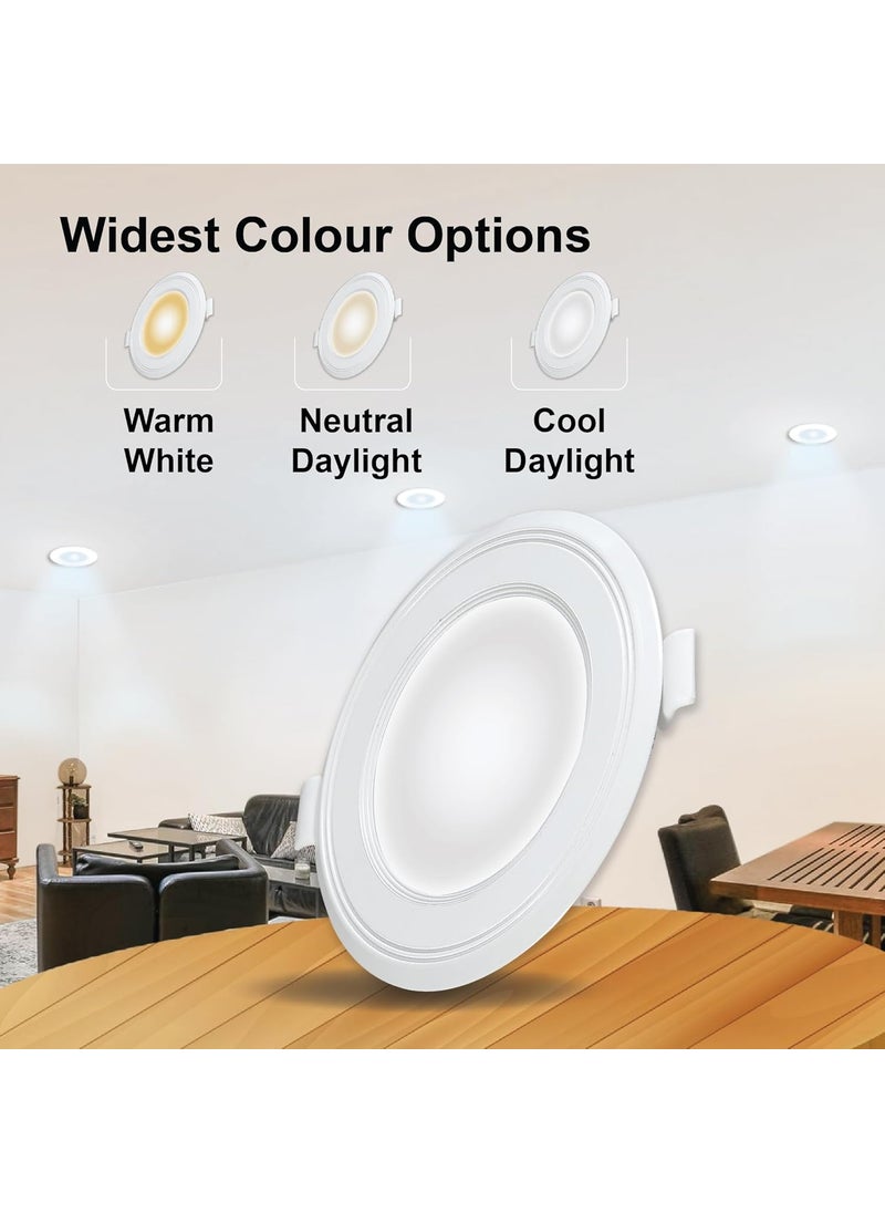 Havells HAVELLS Luna 6W Downlight for Junction Box Round Colour Cool Day Light 6500K 3 inch Cutout 22mm Height High Voltage Protection Upto 4KV Pack of 1  - Image 5