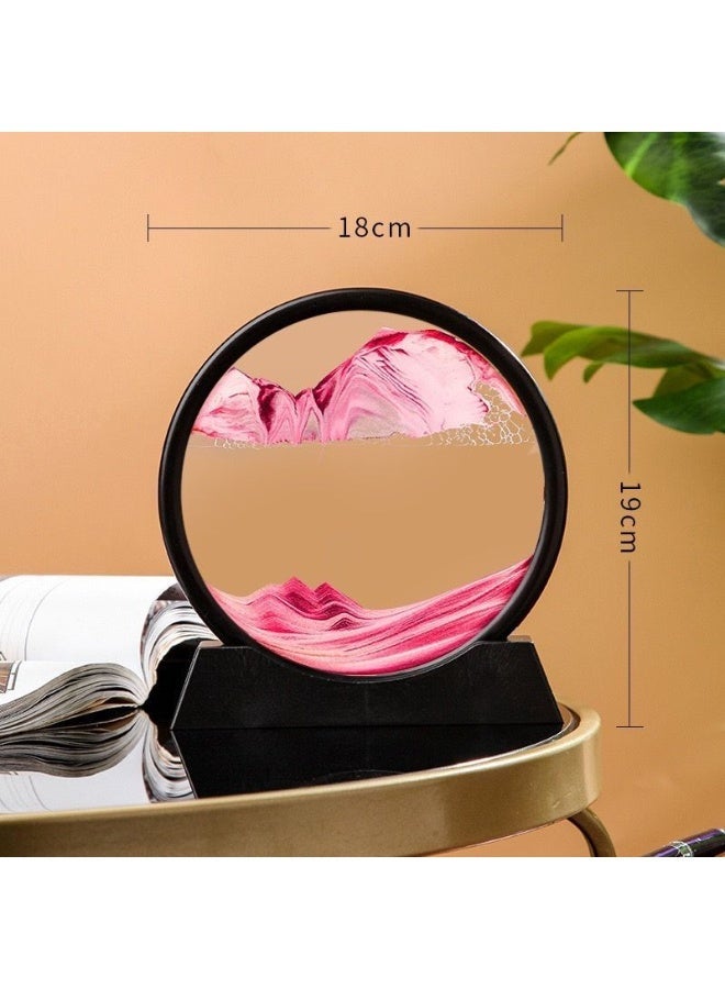 لوحة الرمال المتحركة ثلاثية الأبعاد بإطار أسود – ديكور ساعة رملية فنية للمكتب والمنزل - Image 5