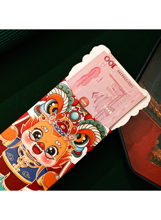 هونجشين ظرف أحمر لعام الأفعى - تصميم كاريكاتوري وطني راقٍ يضم رقصة الأسد - ظرف أحمر حراري مبدع - ظرف أحمر لرأس السنة القمرية - ظرف أحمر لليلة رأس السنة - Image 4