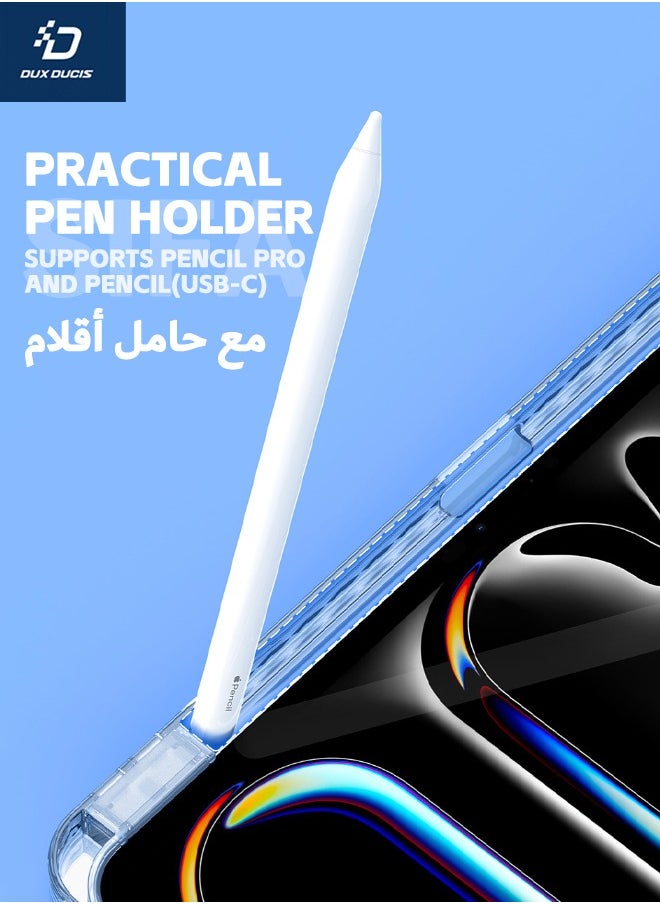 دوكس دوتشيز - حافظة لجهاز iPad Pro 2024 (الجيل الخامس) M4 مقاس 11 بوصة، [مع حامل قلم رصاص] [تنشيط النوم التلقائي] [أوضاع الوقوف المزدوجة] [مقاومة للصدمات ومضادة للسقوط] لجهاز iPad Pro مقاس 11 بوصة 2024، أزرق فاتح - Image 1