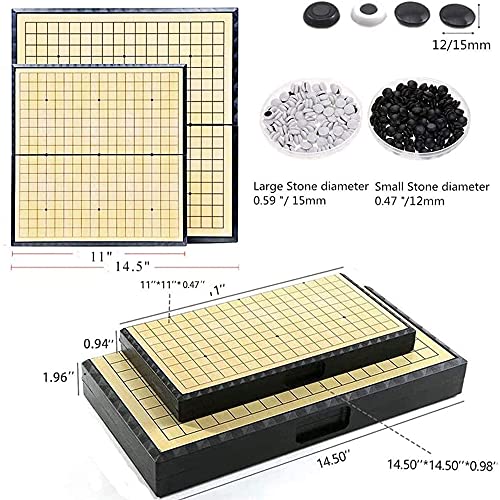 Luoyer 15 inch Go Game Set Magnetic Folding Board Game Portable Traditional Chinese Weiqi Set with Magnetic Stones for Adults Travel Gomoku - Image 3