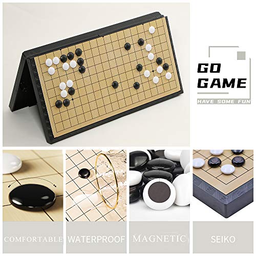 Luoyer 15 inch Go Game Set Magnetic Folding Board Game Portable Traditional Chinese Weiqi Set with Magnetic Stones for Adults Travel Gomoku - Image 2