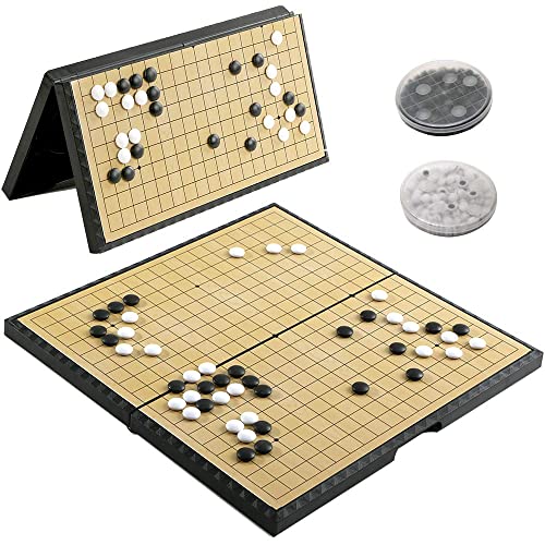 Luoyer 15 inch Go Game Set Magnetic Folding Board Game Portable Traditional Chinese Weiqi Set with Magnetic Stones for Adults Travel Gomoku - Image 1