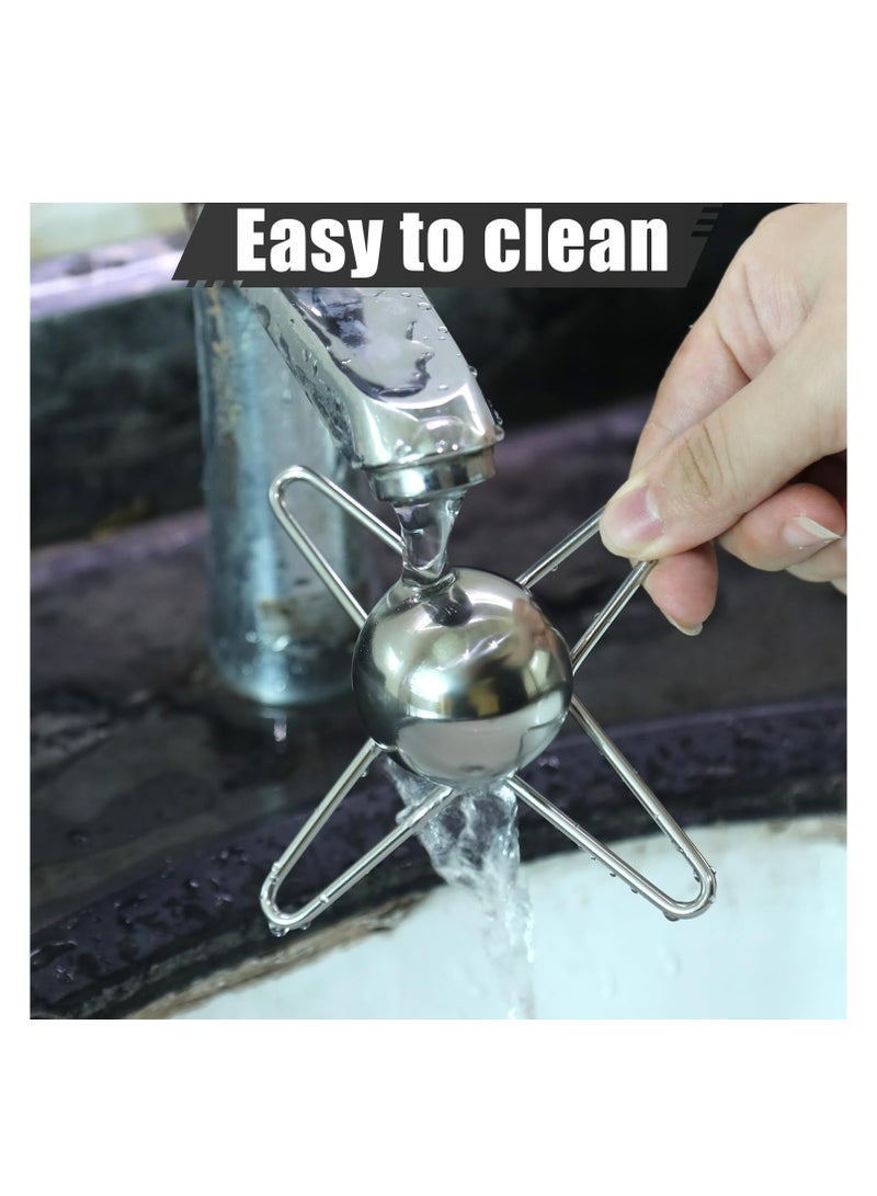 SYOSI Coffee Cooling Tool, 1.57 Inch Stainless Steel Coffee Cooler Ball Metal Ice Sphere Chilling Reusable Espresso Frozen Ball Bringing Original Flavors Ideal for Wine Scotch Whiskey Bourbon Cocktails - Image 2