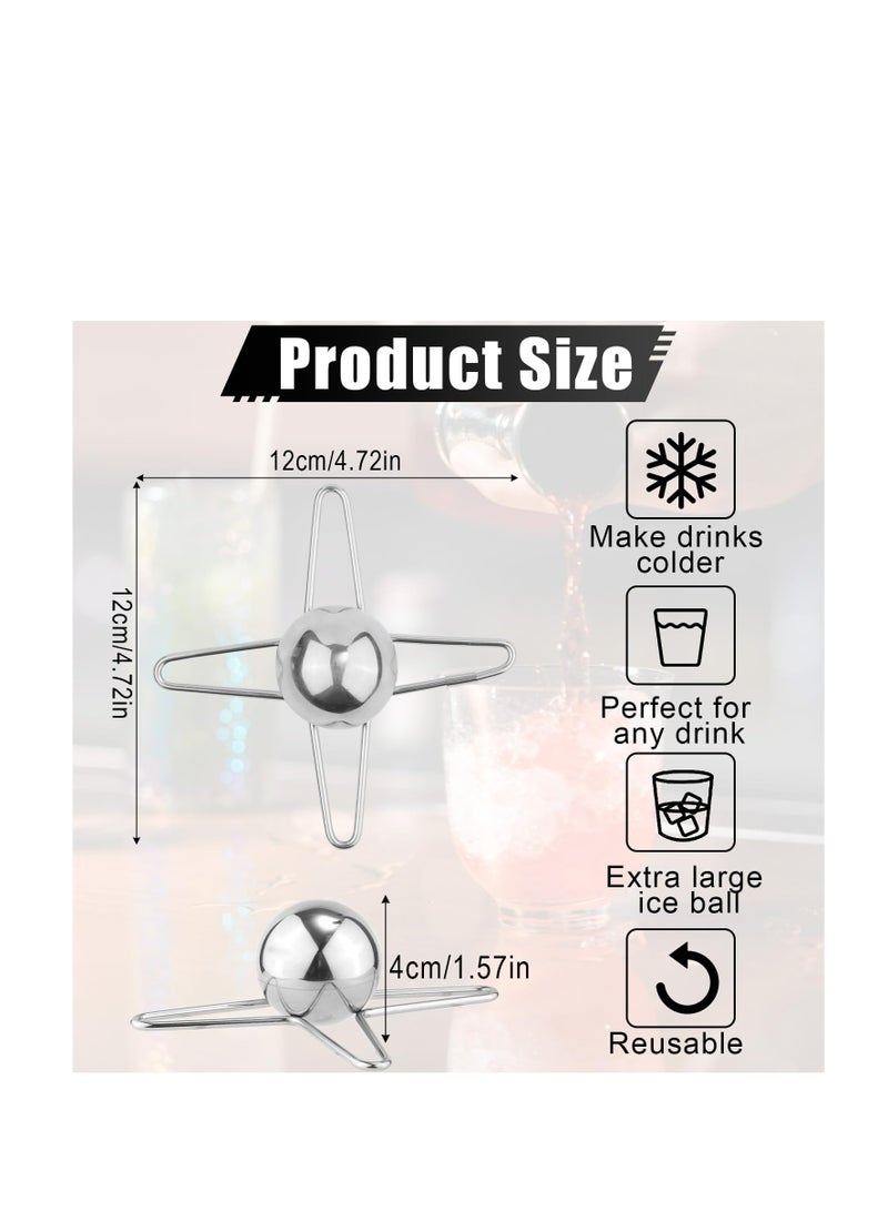 SYOSI Coffee Cooling Tool, 1.57 Inch Stainless Steel Coffee Cooler Ball Metal Ice Sphere Chilling Reusable Espresso Frozen Ball Bringing Original Flavors Ideal for Wine Scotch Whiskey Bourbon Cocktails - Image 3