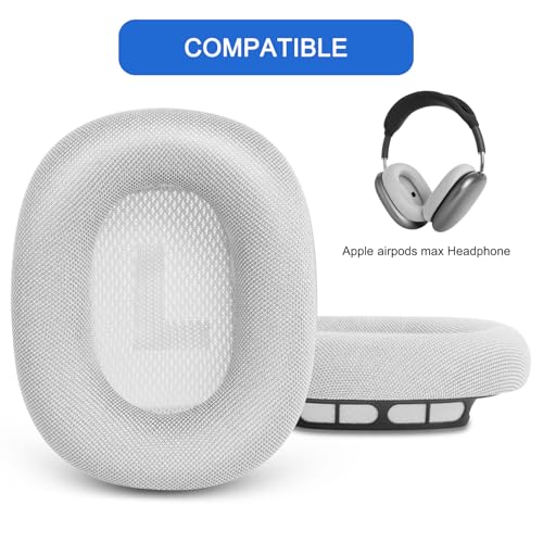 G GVOEARS Ear Cushions for AirPods Max - Ear Cups Replacement Cover - Upgraded Memory Foam for Apple Air Pods Max Headphones - Like Original (Silvery) - Image 2