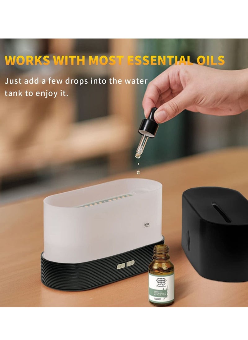 Houmt - Essential Oil Diffuse Humidifiers with Flame Effect 180ml Cool Mist Humidifiers for Home no Water Automatic Shutdown Protection - Image 1