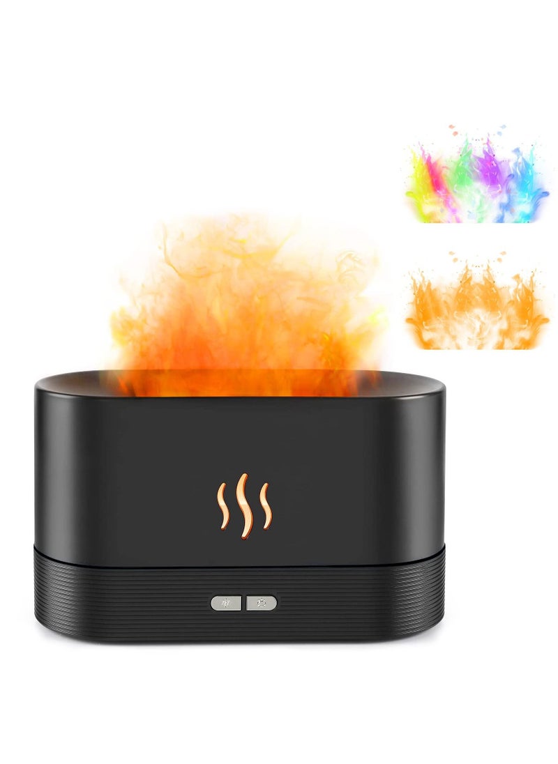 Houmt - Essential Oil Diffuse Humidifiers with Flame Effect 180ml Cool Mist Humidifiers for Home no Water Automatic Shutdown Protection - Image 1