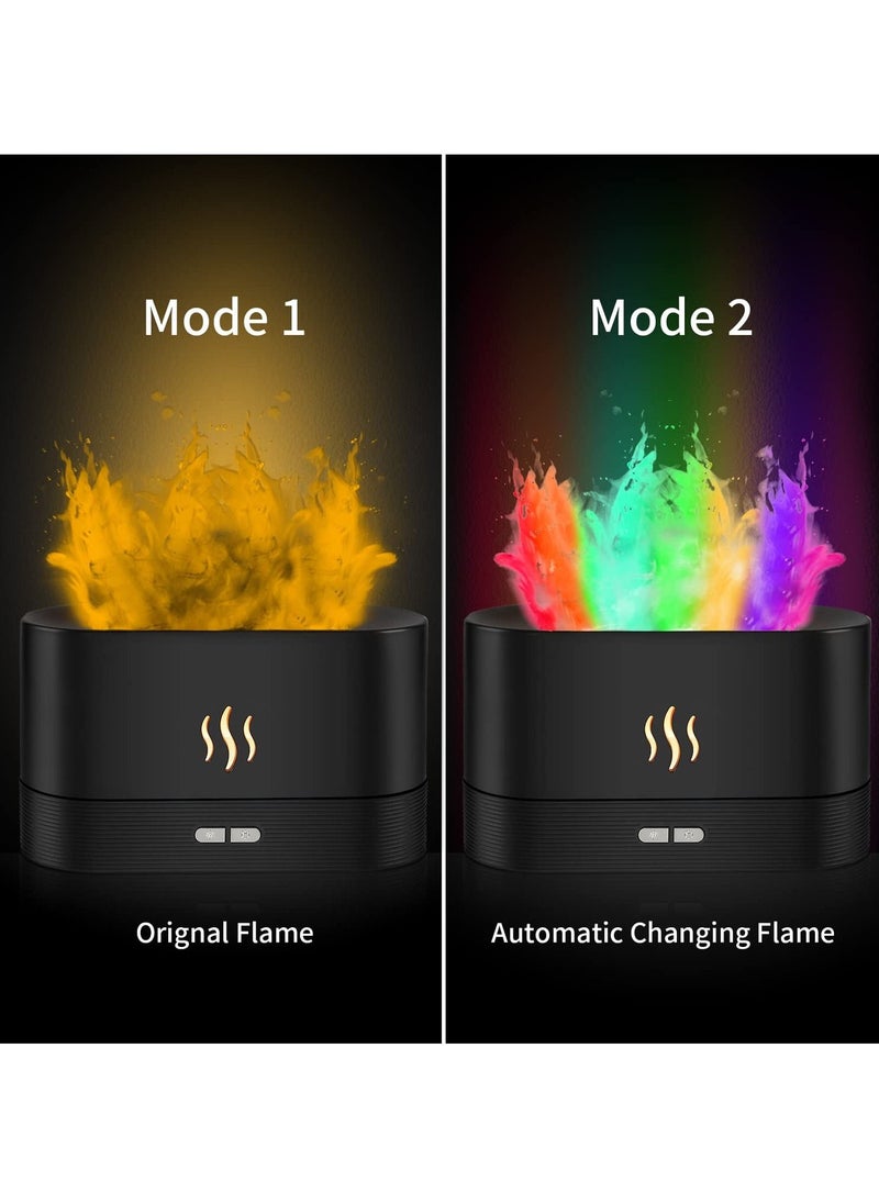 Houmt - Essential Oil Diffuse Humidifiers with Flame Effect 180ml Cool Mist Humidifiers for Home no Water Automatic Shutdown Protection - Image 1
