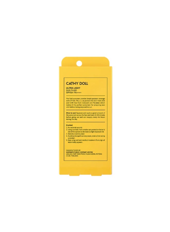CATHY DOLL ULTRA LIGHT SUN FLUID SPF50 PA++++ - 40ML - Image 2