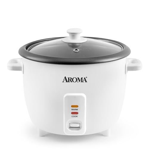 AROMA® Rice Cooker, 8-Cup (Uncooked) / 16-Cup (Cooked), Pot-Style Rice Cooker and Soup Warmer with One-Touch Control, 4 Qt, White, ARC-368NG - Image 1