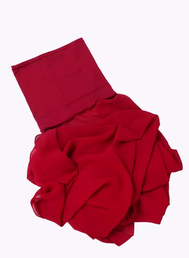 Perfectory Chiffon Instant Hijab for Women Muslim Under Scarf Tube Cap, Headscarf Turban Wrap- Wine Red - Image 2