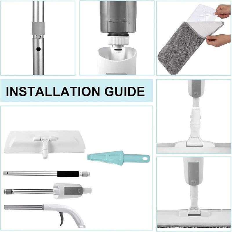 Sulfar Spray Mop for Floor Cleaning With Removable Washable Pad, Refillable Bottle for Kitchen Wood, Ceramic Tiles, Dust Cleaning - Assorted Colors - Image 4