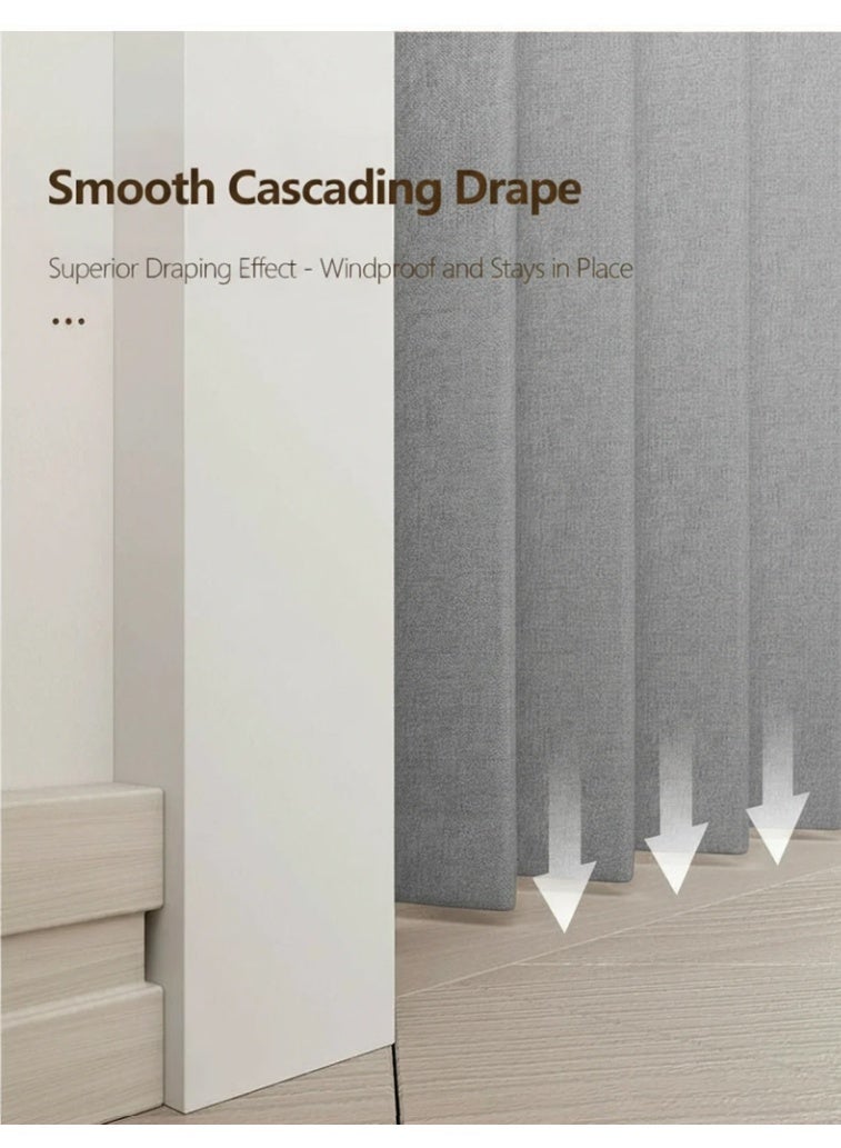 WALALLA Adjustable Accordion Door Curtain, Folding Door, Room Divider Curtain, Drilling Free Tension Curtain Rods, Wall Divider Rod include Double-sided Magnetic Suction, 90-160cm Rod, 120*220cm Curtain - Image 3