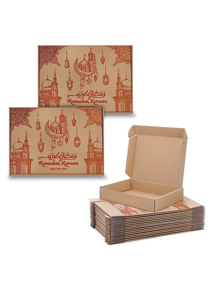 Duravel - Duravel Ramadan Kareem Iftar Meal Box Printed Corrugated Boxes Food Container Takeout Box | Iftar Snack Box made with Corrugated for Meals and Desserts Pack Of 10 - Image 1