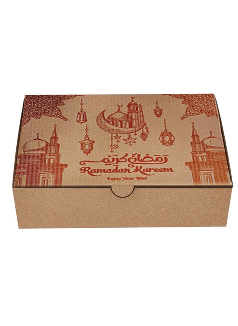 Duravel - Duravel Ramadan Kareem Iftar Meal Box Printed Corrugated Boxes Food Container Takeout Box | Iftar Snack Box made with Corrugated for Meals and Desserts Pack Of 10 - Image 1