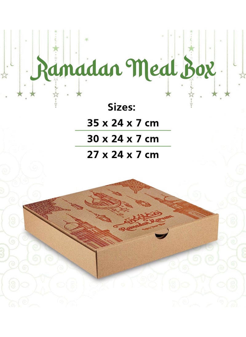 Duravel - Duravel Ramadan Kareem Iftar Meal Box Printed Corrugated Boxes Food Container Takeout Box | Iftar Snack Box made with Corrugated for Meals and Desserts Pack Of 10 - Image 1