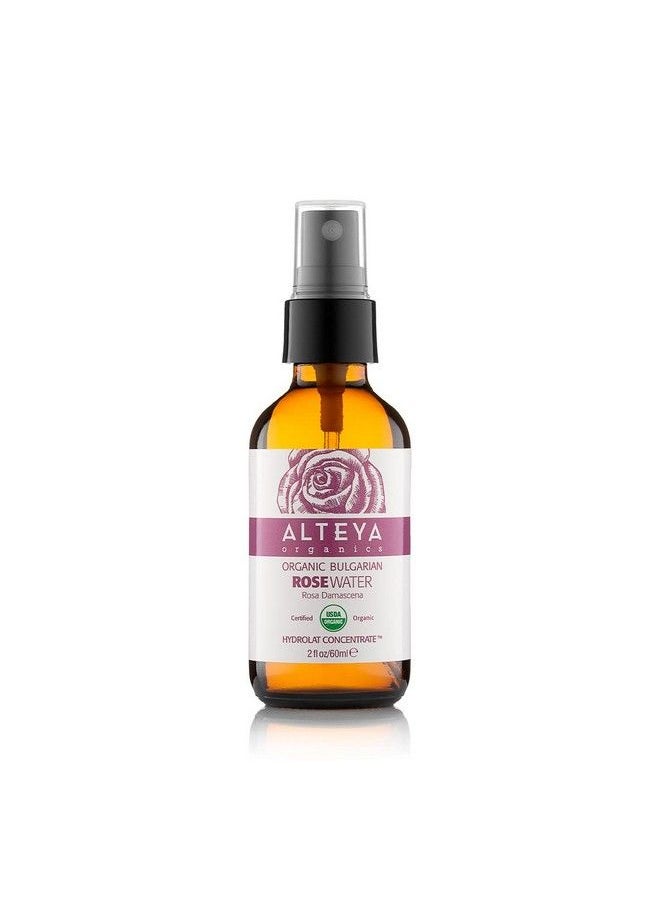 Alteya Organics ماء الورد معتمد من وزارة الزراعة الأمريكية تونر للوجه عضوي 2 أونصة سائلة/60 مل ماء زهر البلغاري من الورد الدمشقي مرطب حائز على جوائز زجاجة رذاذ عنبر  - Image 2
