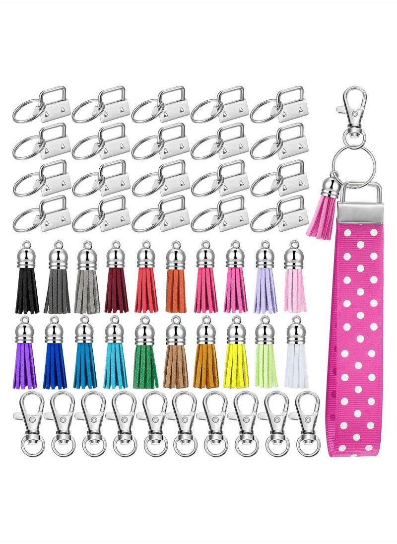 Generic - 20 Pieces Keychain Tassels Bulk Leather Tassel Pendants Colorful for Craft and DIY Projects - Image 1
