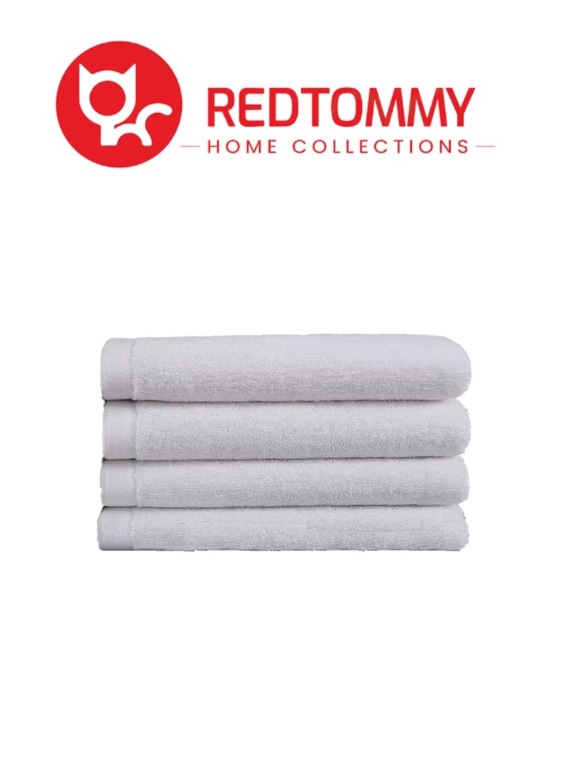 REDTOMMY Pack of 4 - Bath Towel - 100% Cotton 600 GSM Large Size (100x180 cm) Highly Absorbent And Super Durable, Color White - Image 1