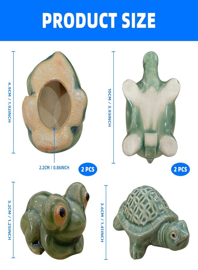 أغطية براغي المرحاض LJZP، 4 قطع، أغطية براغي مرحاض سيراميكية، أغطية براغي مرحاض مزخرفة على شكل ضفدع وسلحفاة، أغطية براغي أرضية المرحاض لتزيين الحمام بشكل لطيف - Image 4