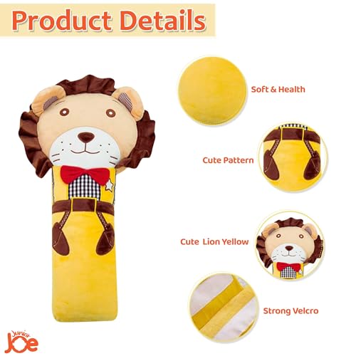 JUNIOR JOE Soft Velvet Car Seat Belt Pillow For Kids|Travel Neck Pillow With Cushion|Cute Cartoon Vehicle Shoulder Pads For Children|(Style-10),1 Count,Multicolor - Image 3