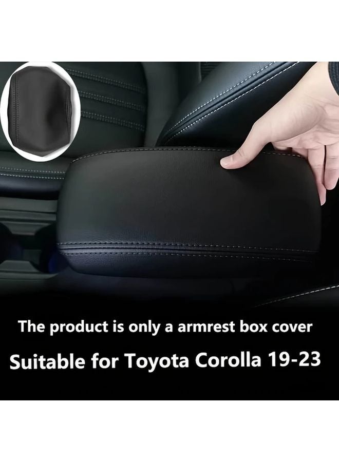 Universal Car Armrest Cover Pad Black Line for 2019 2023 Corolla Models - Image 1
