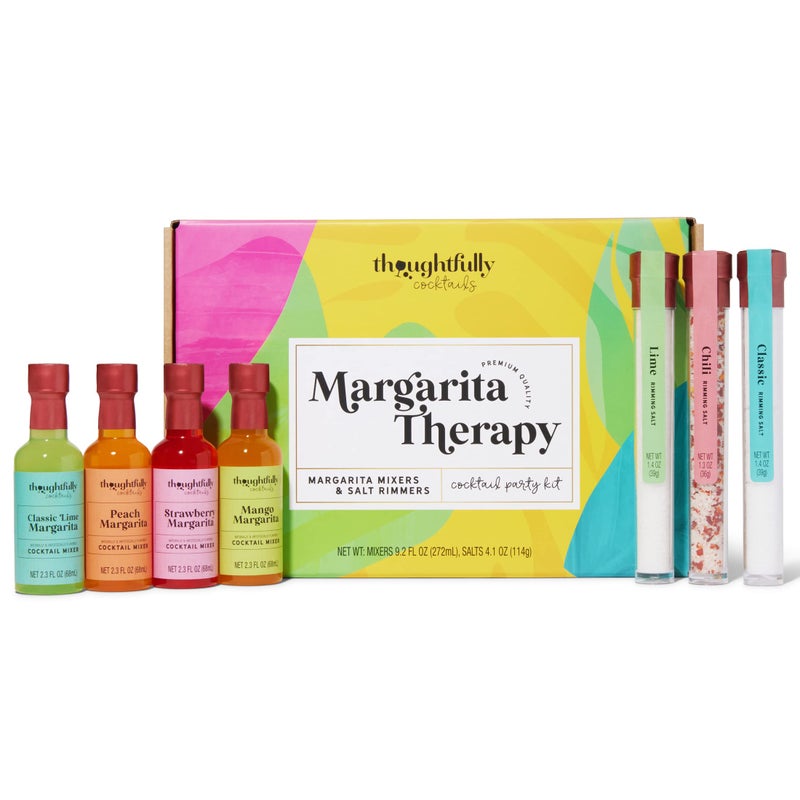 Thoughtfully Cocktails Margarita Cocktail Therapy Gift Set PreMeasured Single Serve Mixers Includes 4 Fruit Flavored Margarita Mixers and 3 Flavored Rimming Salts Set of 7 Contains NO Alcohol - Image 3