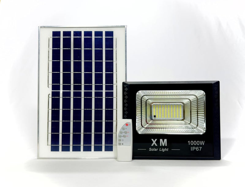 XM 1000W Solar Flood Light IP67 - Premium Quality Outdoor Security Light, 6000K for Garage, Garden, Home - Image 1