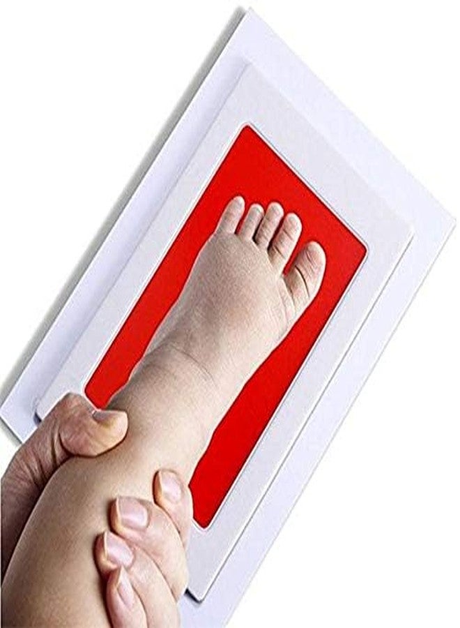 SNAPSHOPECOM Baby inkless hand foot print kit for Baby Hand and Footprints gift for new parents for baby shower newborn baby inkless hand footprint healthy Newborn Baby And Toddler (Red, 0-6 Months) - Image 3