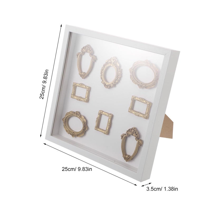 DIY Museum Silhouette Shadow Box Vintage Mini Picture Frame Display Holder White - Image 3